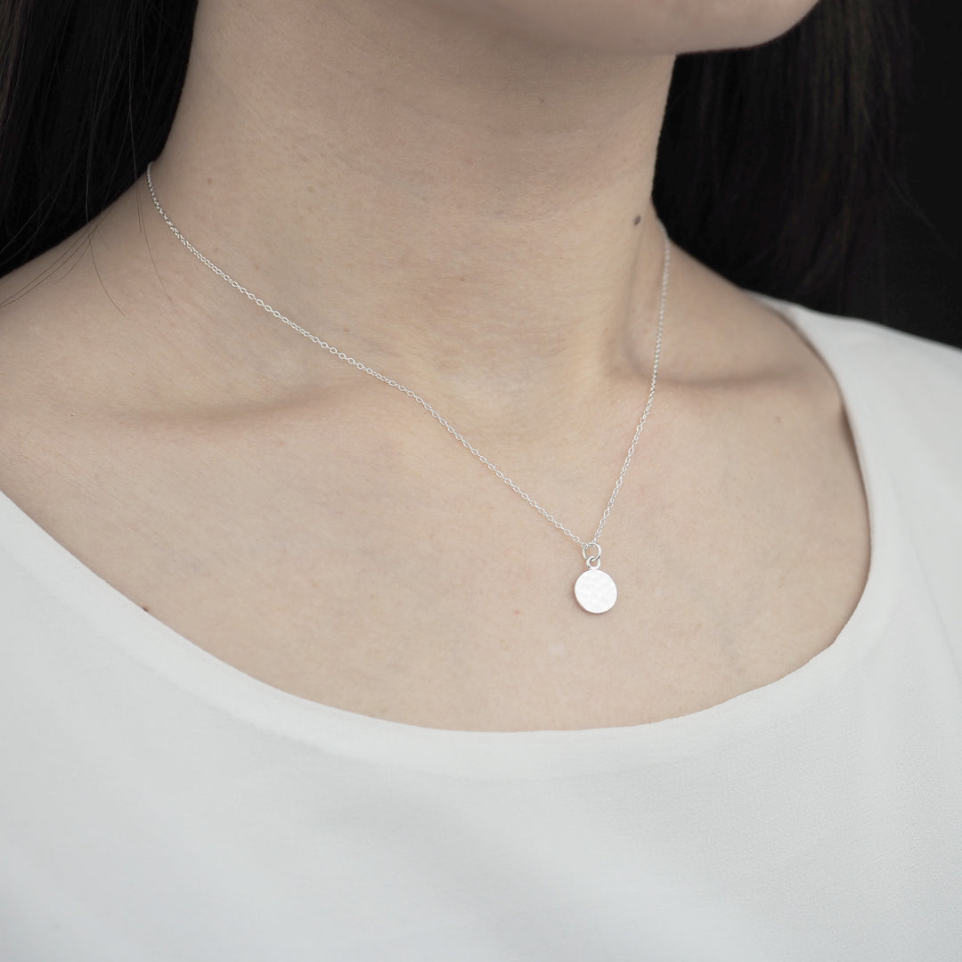 Silver Necklace -Tsuchime- シルバー ネックレス-ネックレス-yuzen-official