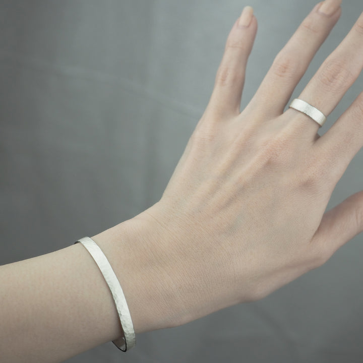 Silver Bangle -Tsuchime Matte- シルバー バングル-バングル-yuzen-official