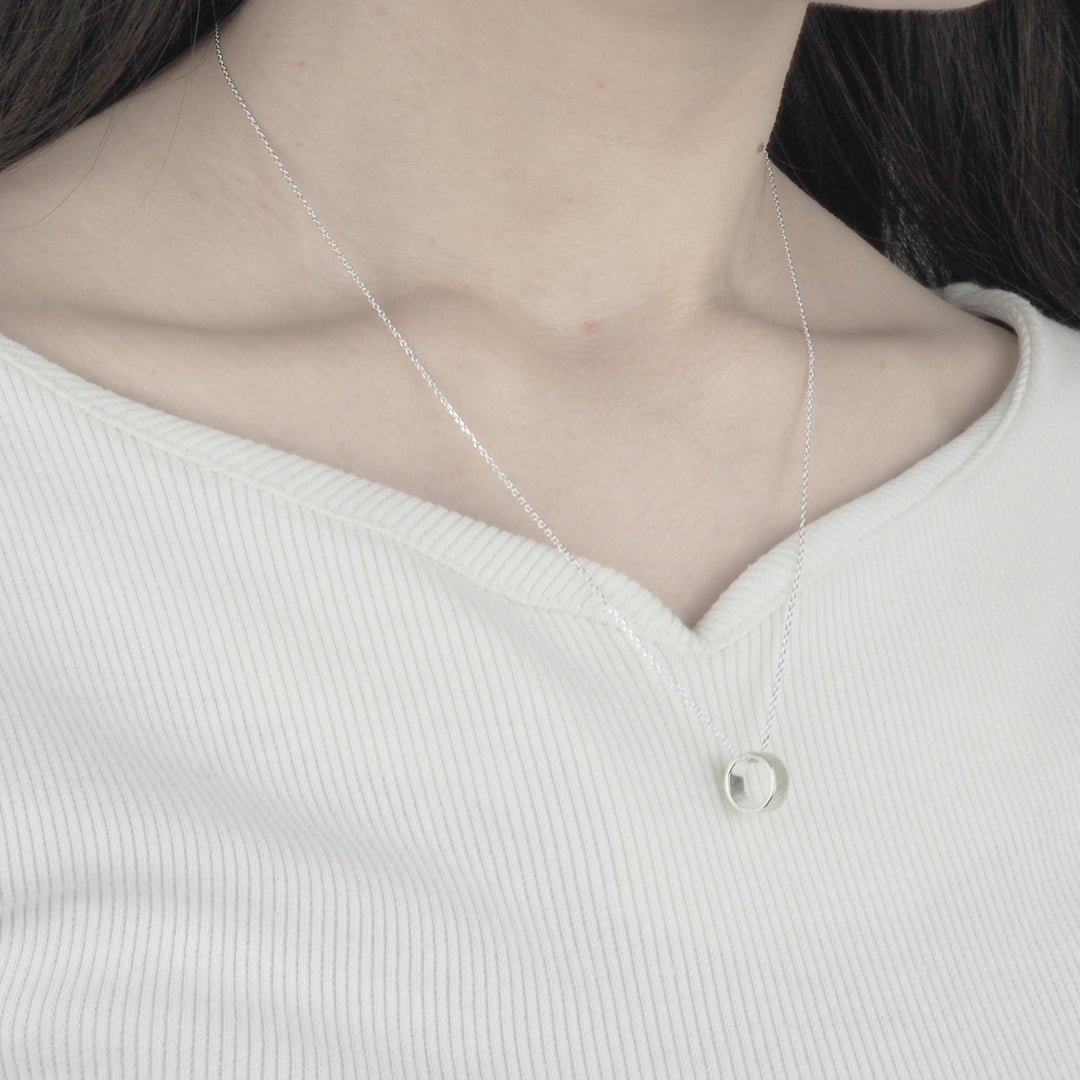 Silver Necklace -Tsuchime Ring Matte- シルバー ネックレス-ネックレス-yuzen-official
