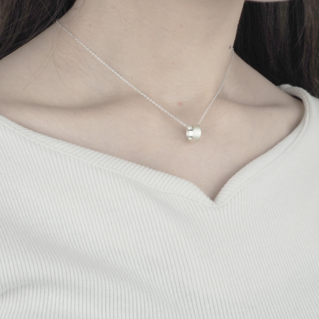 Silver Necklace -Tsuchime Ring Matte- シルバー ネックレス-ネックレス-yuzen-official