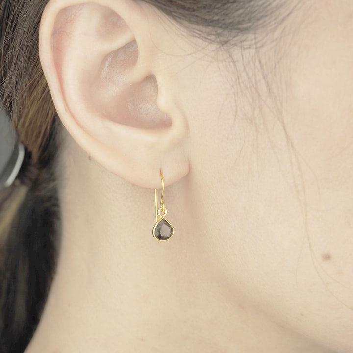 Gold pierce -Marron Smoky quartz- スモーキークォーツ ゴールド ピアス-ピアス-yuzen-official
