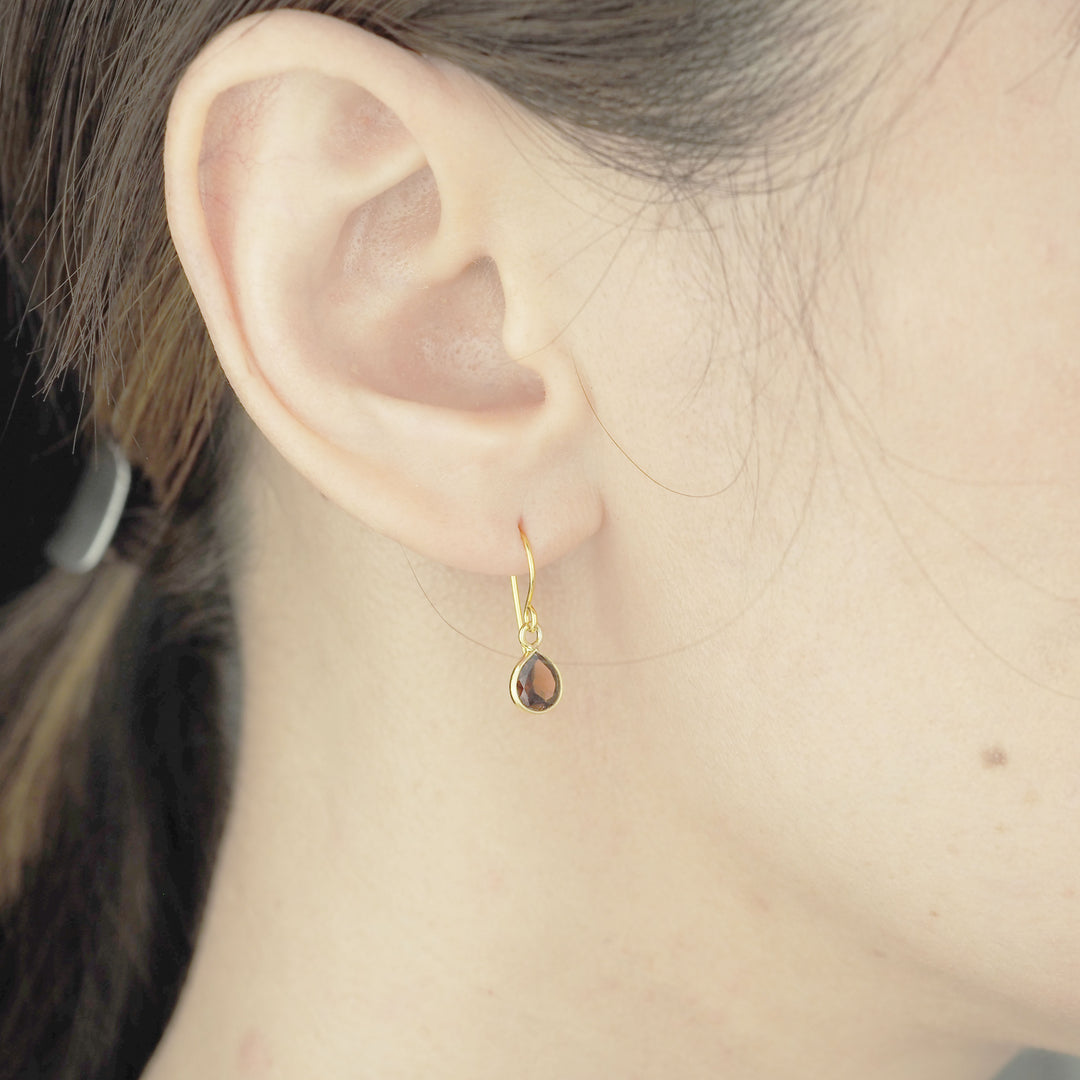 Gold pierce -Marron Garnet- ガーネット ゴールド ピアス-ピアス-yuzen-official