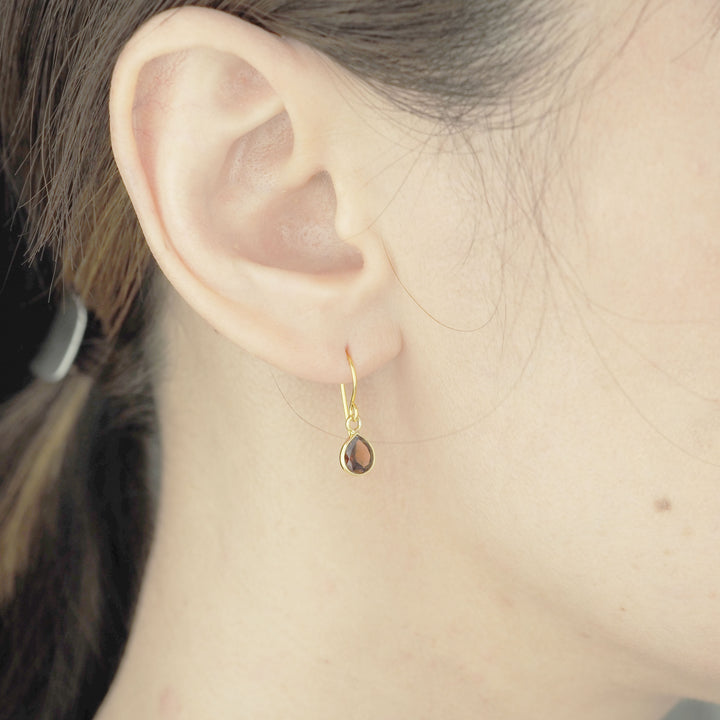 Gold pierce -Marron Garnet- ガーネット ゴールド ピアス-ピアス-yuzen-official