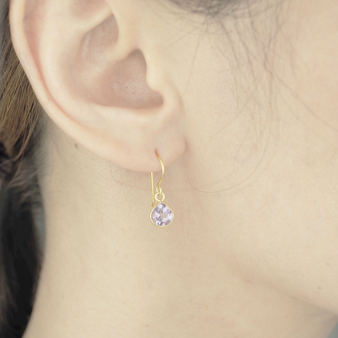 Gold pierce -Marron Amethyst- アメジスト ゴールド ピアス-ピアス-yuzen-official
