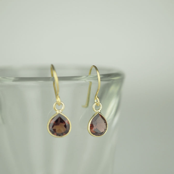 Gold pierce -Marron Garnet- ガーネット ゴールド ピアス-ピアス-yuzen-official