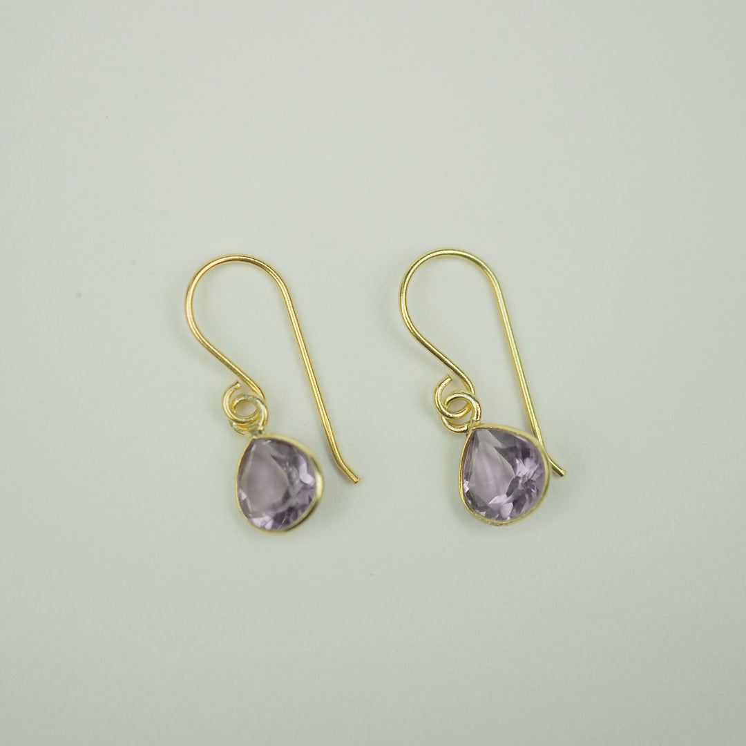 Gold pierce -Marron Amethyst- アメジスト ゴールド ピアス-ピアス-yuzen-official