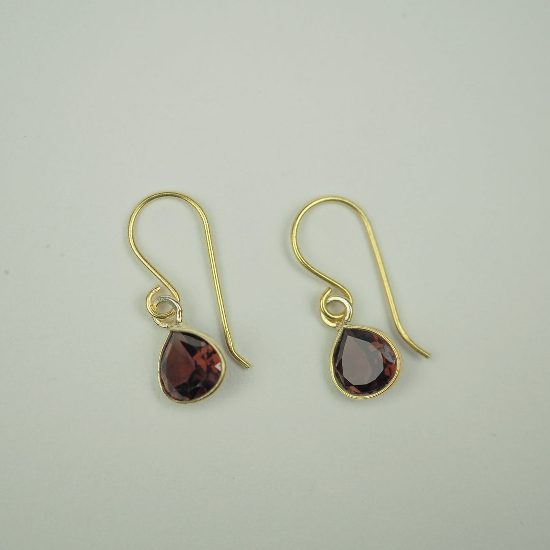 Gold pierce -Marron Garnet- ガーネット ゴールド ピアス-ピアス-yuzen-official