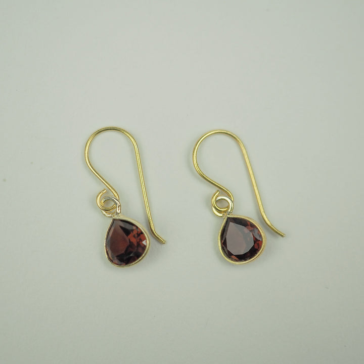 Gold pierce -Marron Garnet- ガーネット ゴールド ピアス-ピアス-yuzen-official