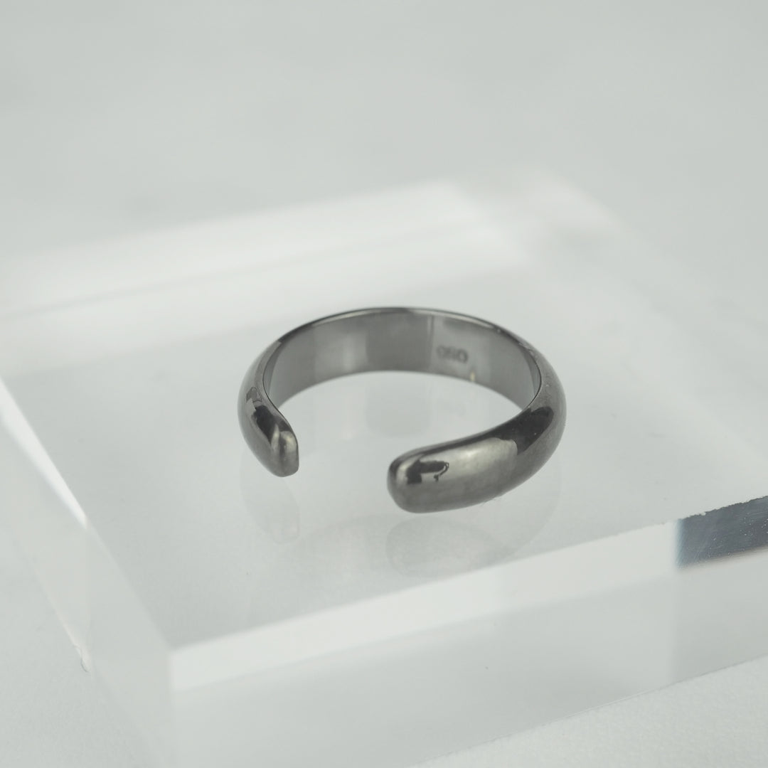 Silver Ear Cuff -Plain Black- シルバー イヤーカフ-イヤーカフ-yuzen-official