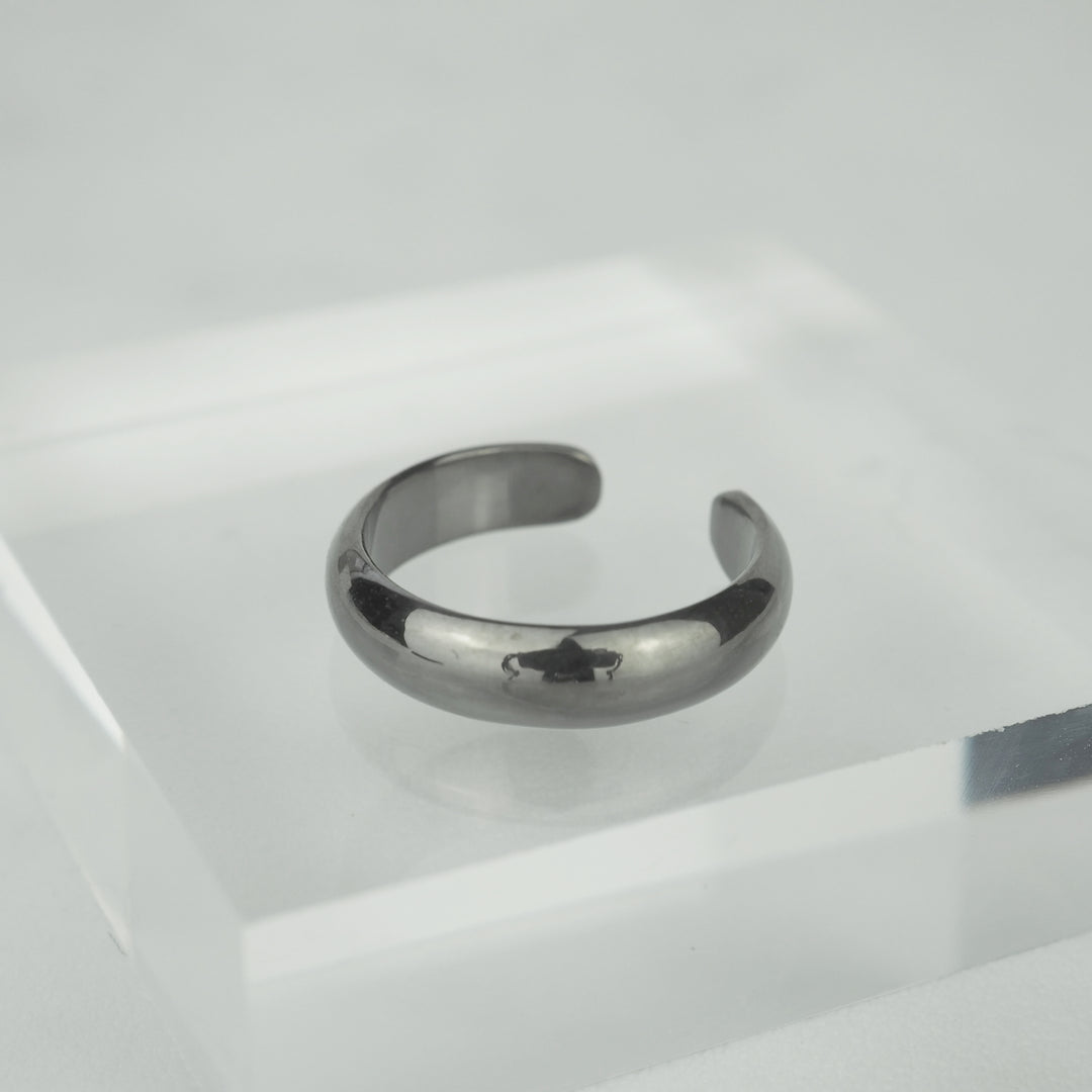 Silver Ear Cuff -Plain Black- シルバー イヤーカフ-イヤーカフ-yuzen-official