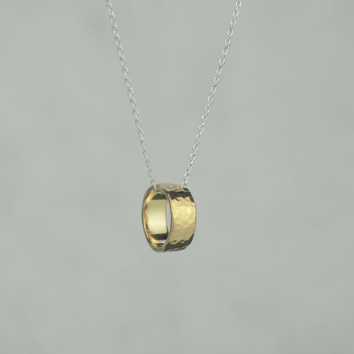 Silver Necklace -Tsuchime Ring Gold- シルバー ネックレス-ネックレス-yuzen-official