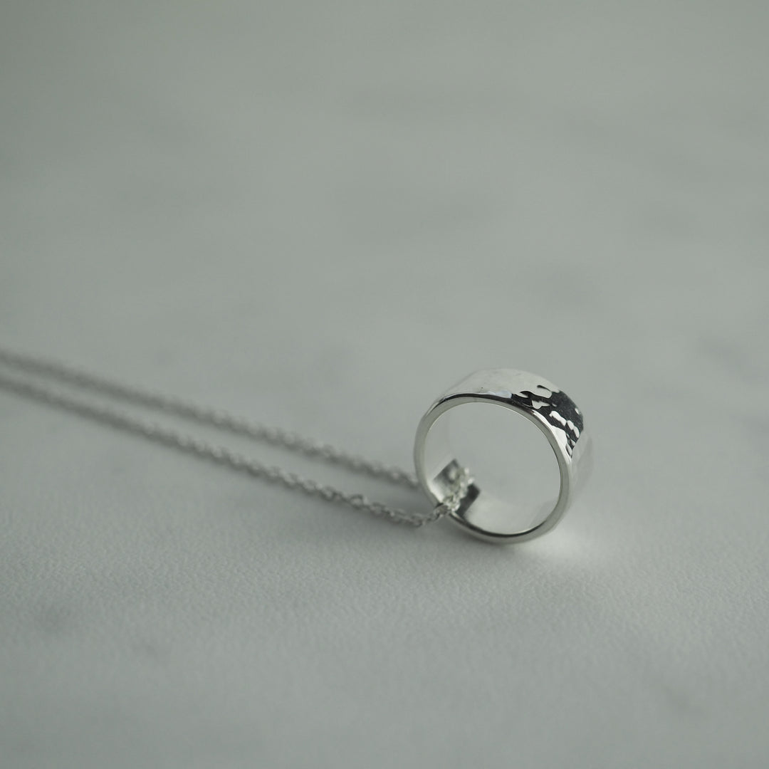 Silver Necklace -Tsuchime Ring- シルバー ネックレス-ネックレス-yuzen-official