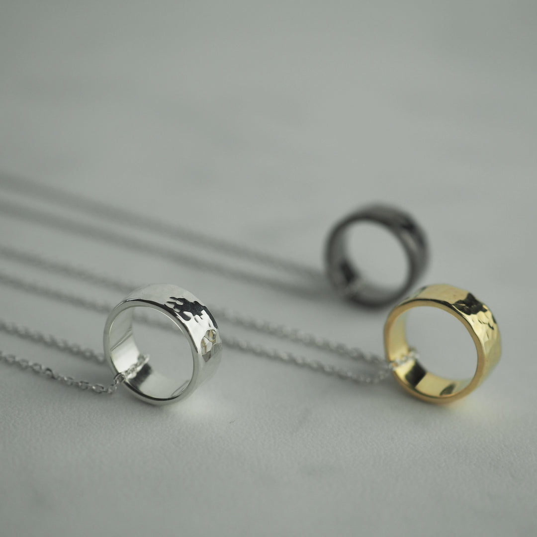 Silver Necklace -Tsuchime Ring- シルバー ネックレス-ネックレス-yuzen-official