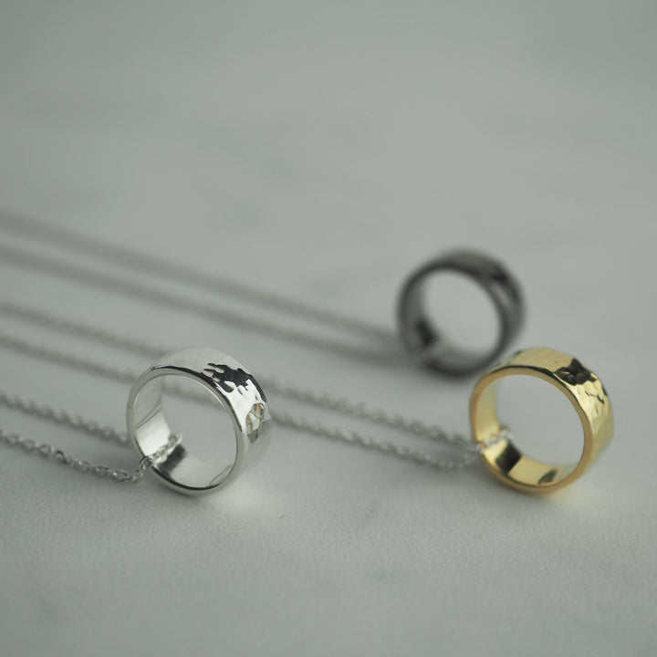 Silver Necklace -Tsuchime Ring- シルバー ネックレス-ネックレス-yuzen-official