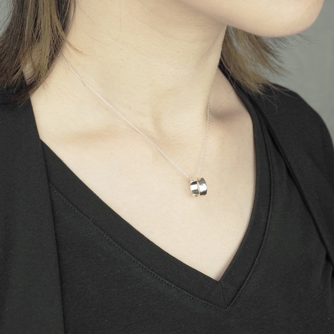 Silver Necklace -Tsuchime Ring- シルバー ネックレス-ネックレス-yuzen-official