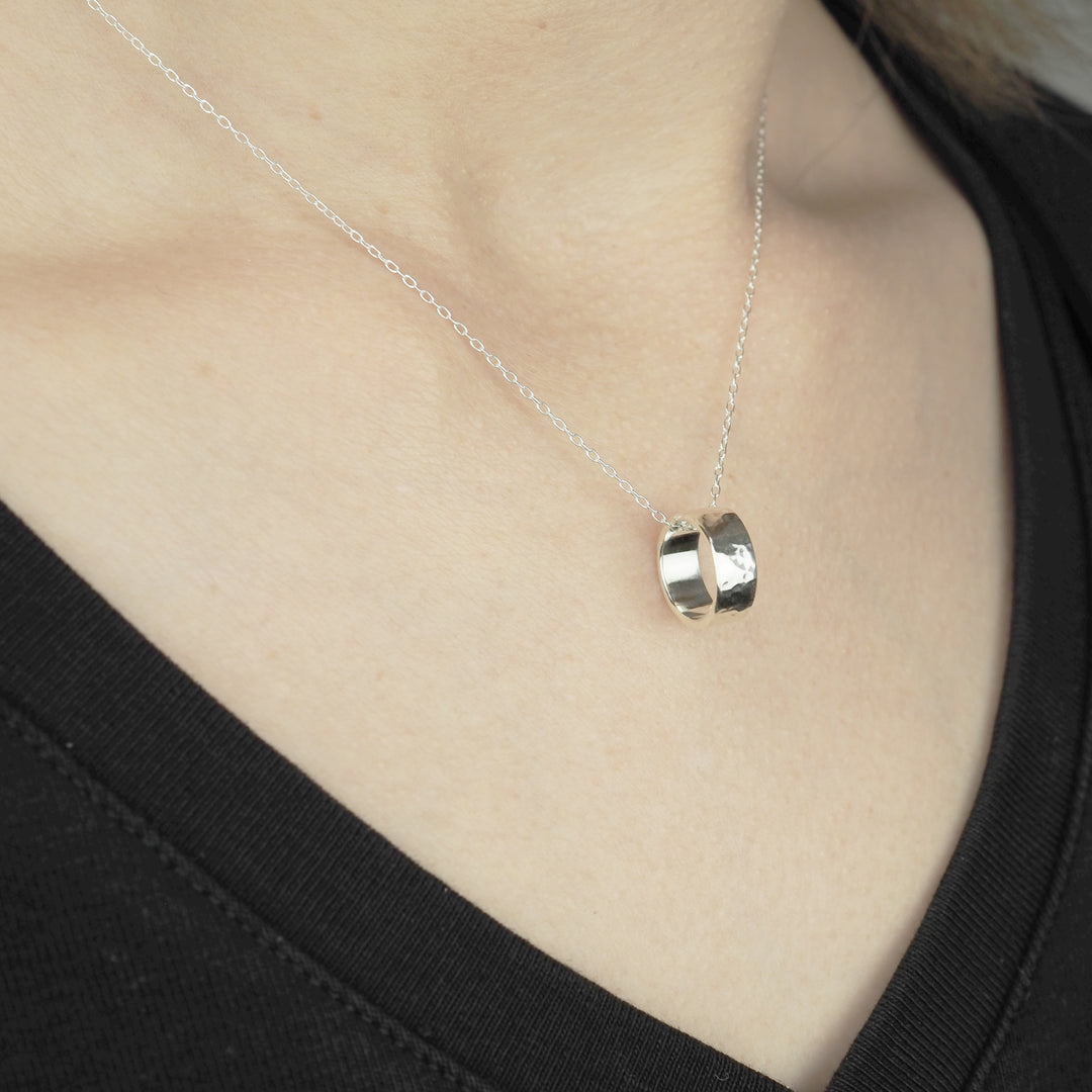 Silver Necklace -Tsuchime Ring- シルバー ネックレス-ネックレス-yuzen-official