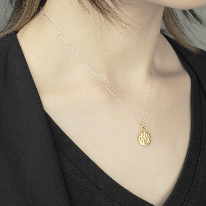 Silver Necklace -Tsuchime Gold- シルバー ネックレス-ネックレス-yuzen-official