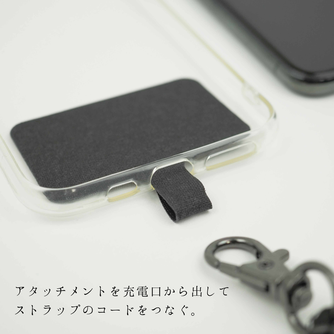 yuzen スマホショルダーストラップ ブラック - スマホアクセサリー