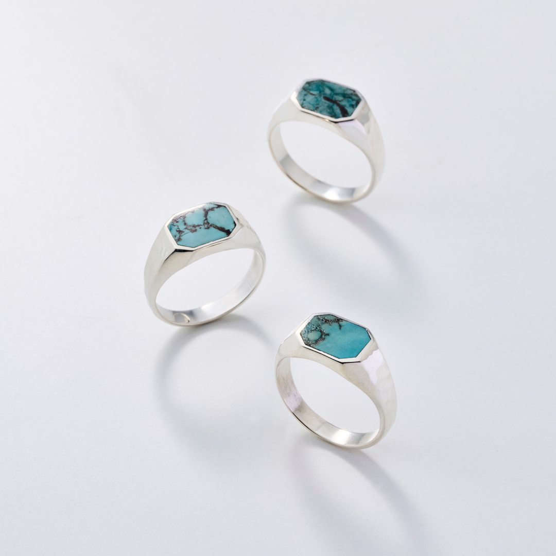Silver Ring -FRAME- Turquoise シルバー リング-リング-yuzen-official