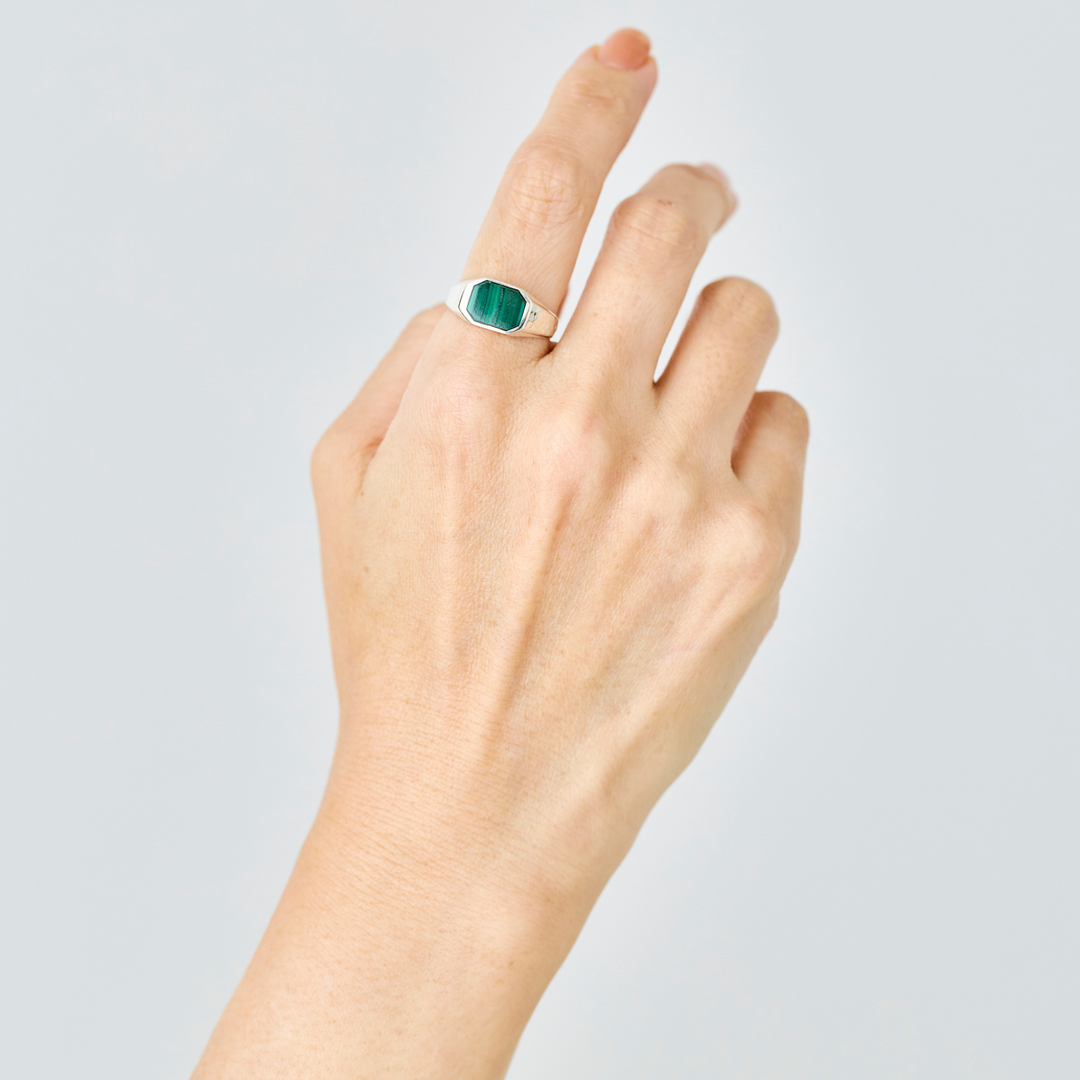 Silver Ring -FRAME- Malachite シルバー リング-リング-yuzen-official