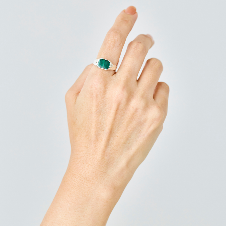 Silver Ring -FRAME- Malachite シルバー リング-リング-yuzen-official