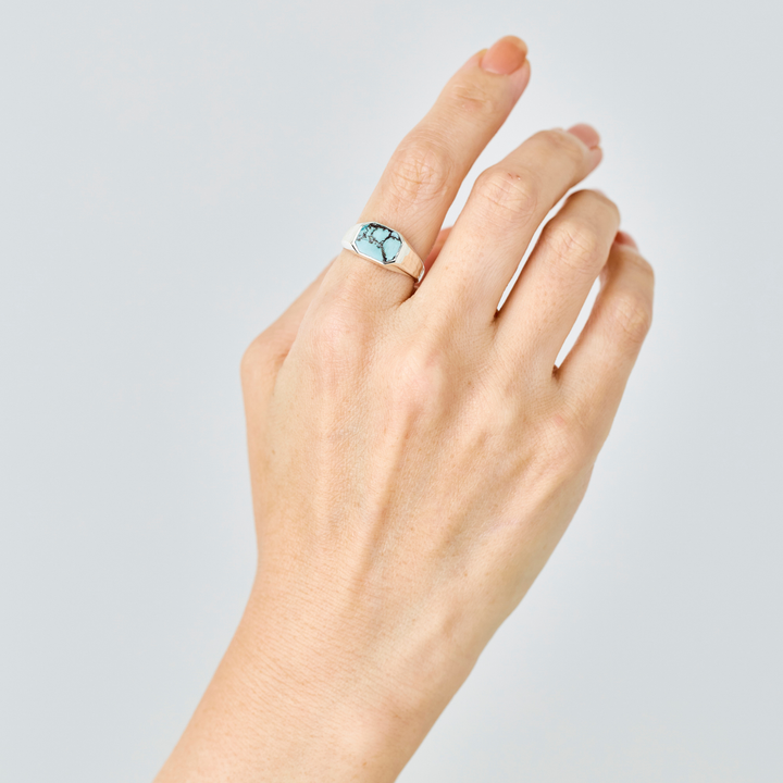 Silver Ring -FRAME- Turquoise シルバー リング-リング-yuzen-official