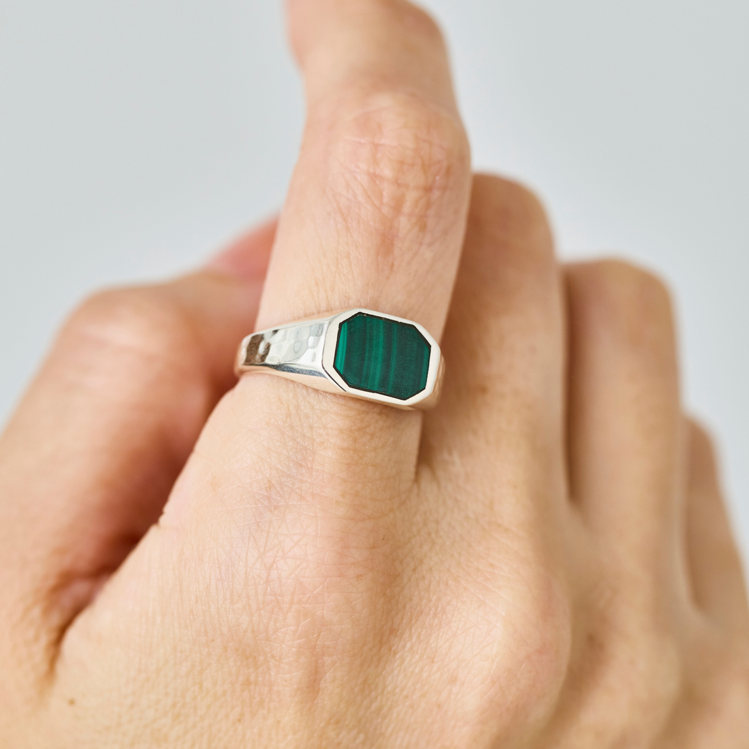 Silver Ring -FRAME- Malachite シルバー リング-リング-yuzen-official