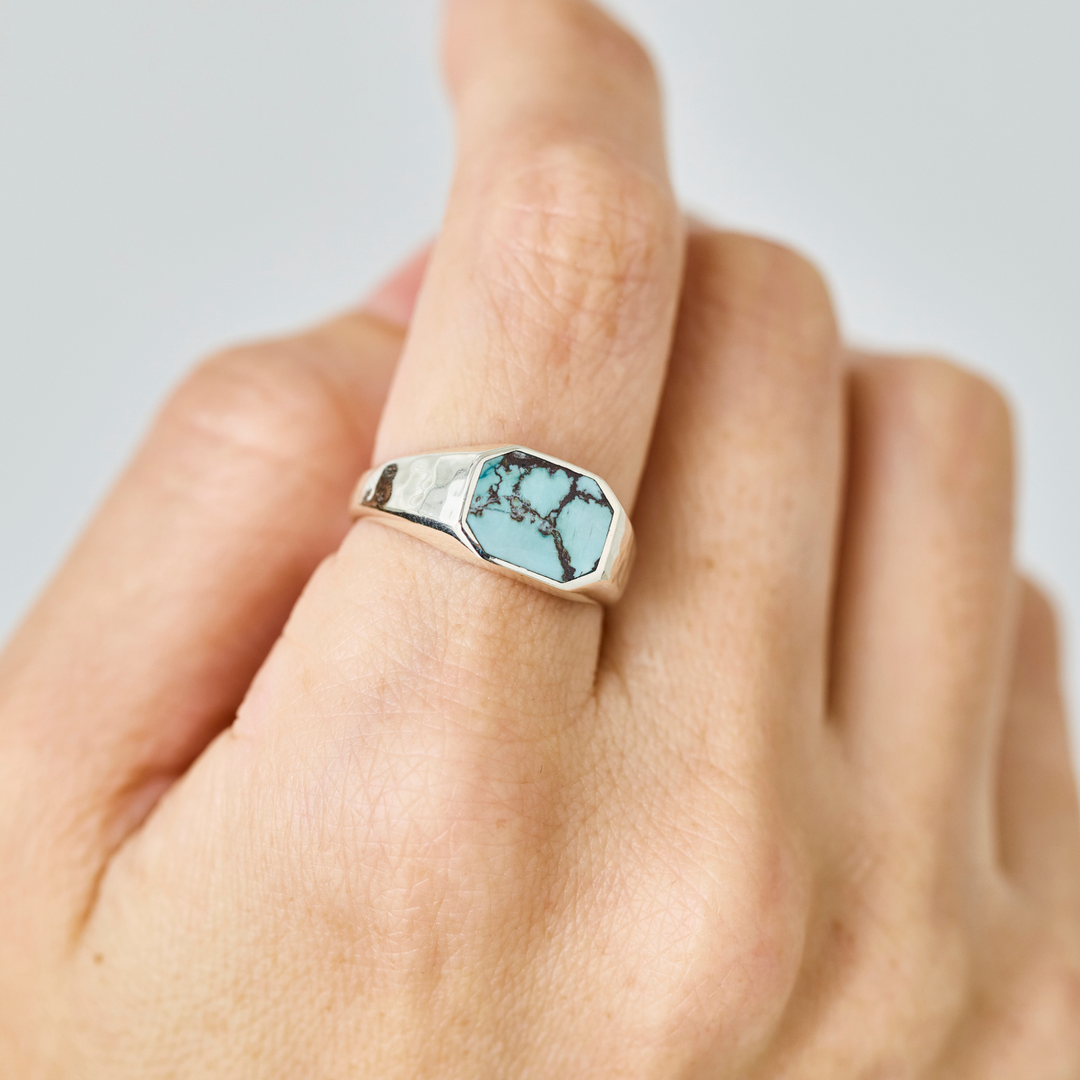 Silver Ring -FRAME- Turquoise シルバー リング-リング-yuzen-official