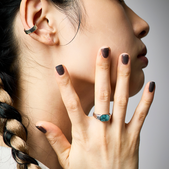 Silver Ring -FRAME- Turquoise シルバー リング-リング-yuzen-official