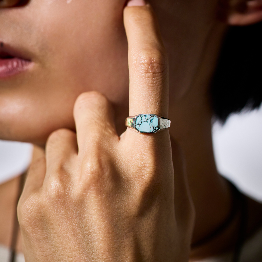 Silver Ring -FRAME- Turquoise シルバー リング-リング-yuzen-official