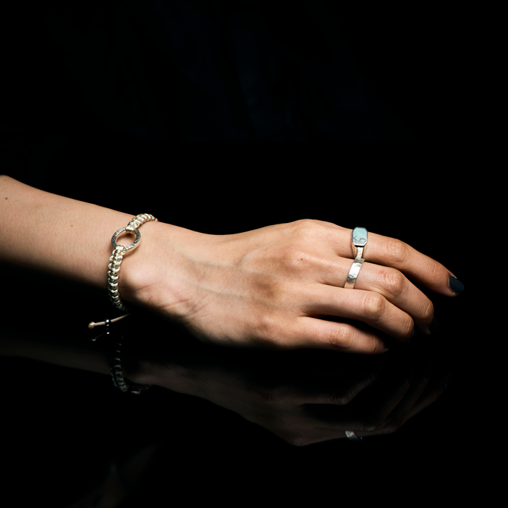 Silver Ring -FRAME- Turquoise シルバー リング-リング-yuzen-official