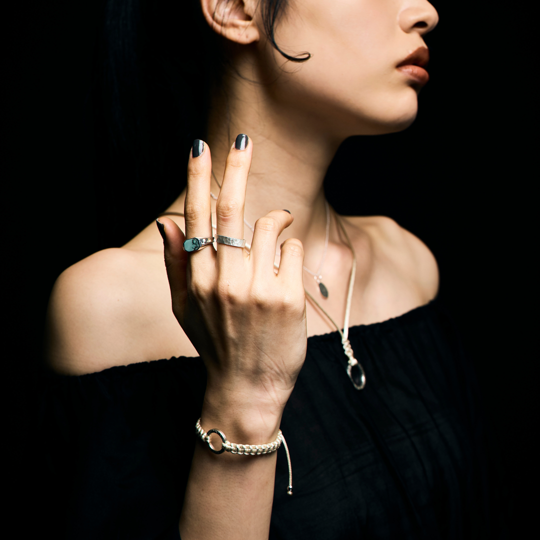 Silver Ring -FRAME- Turquoise シルバー リング-リング-yuzen-official