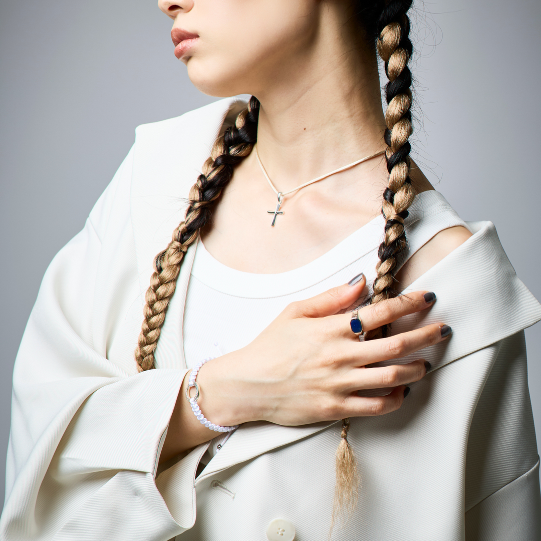 Choker -CROSSLINE- Champagne Gold シルバー チョーカー-ネックレス-yuzen-official