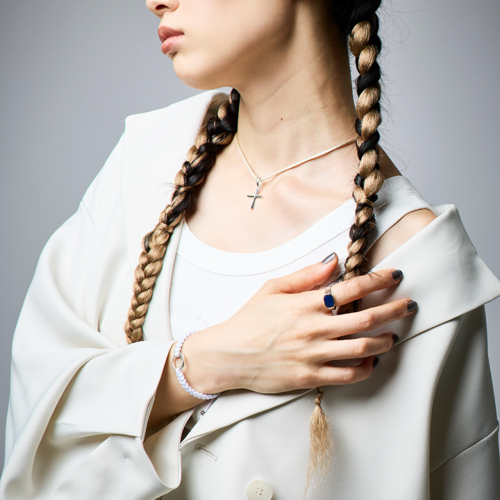 Choker -CROSSLINE- Champagne Gold シルバー チョーカー-ネックレス-yuzen-official