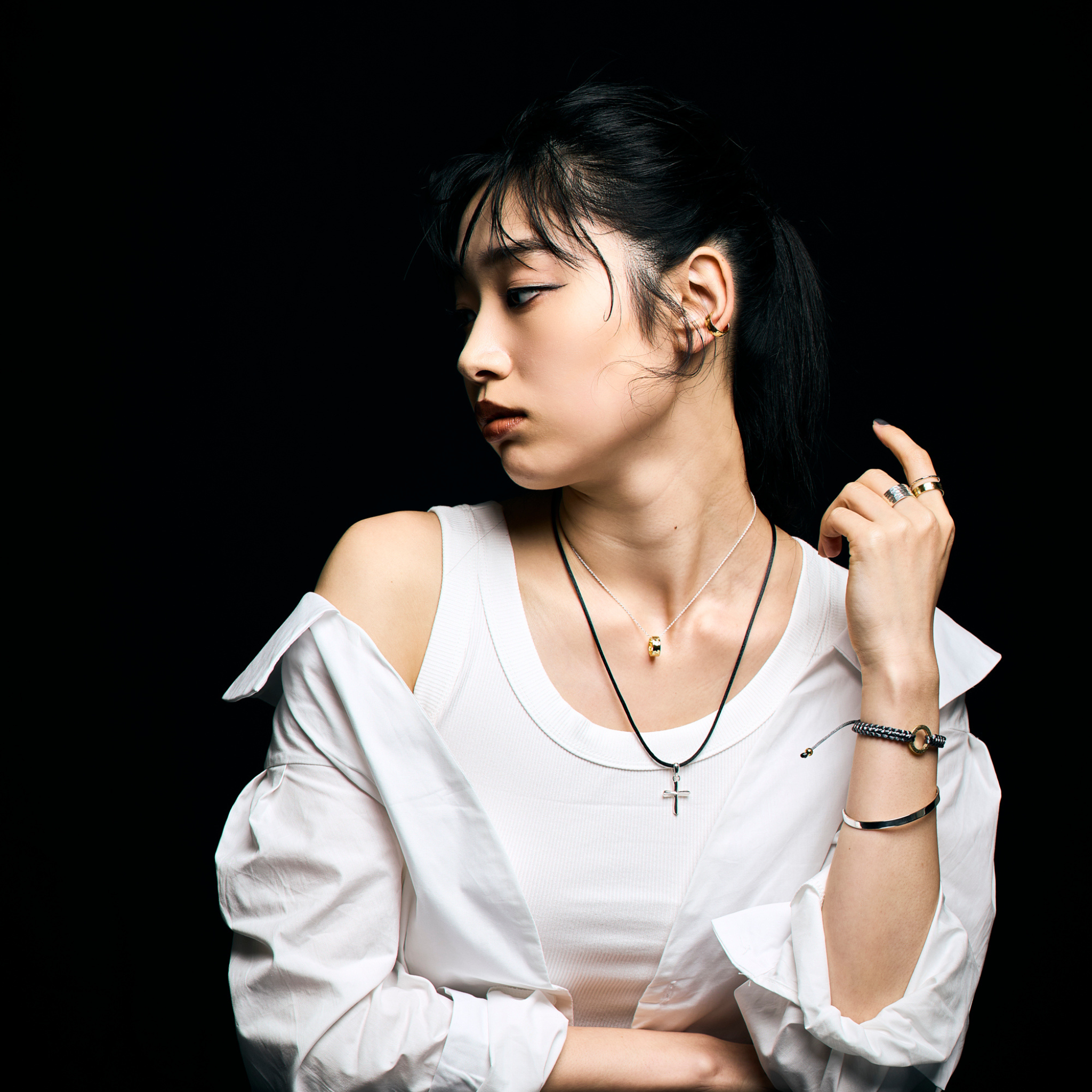 Choker -CROSSLINE- Rich Black シルバー チョーカー-ネックレス-yuzen-official