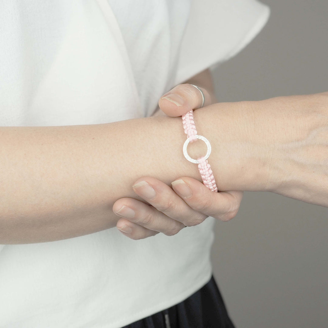 Bracelet "Dawn" Sparkling Peach シルバー ブレスレット-ブレスレット-yuzen-official