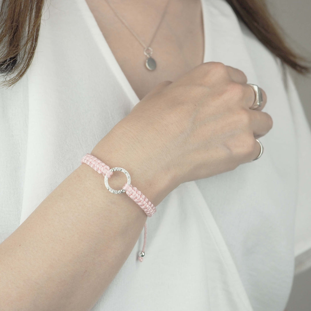 Bracelet "Dawn" Sparkling Peach シルバー ブレスレット-ブレスレット-yuzen-official