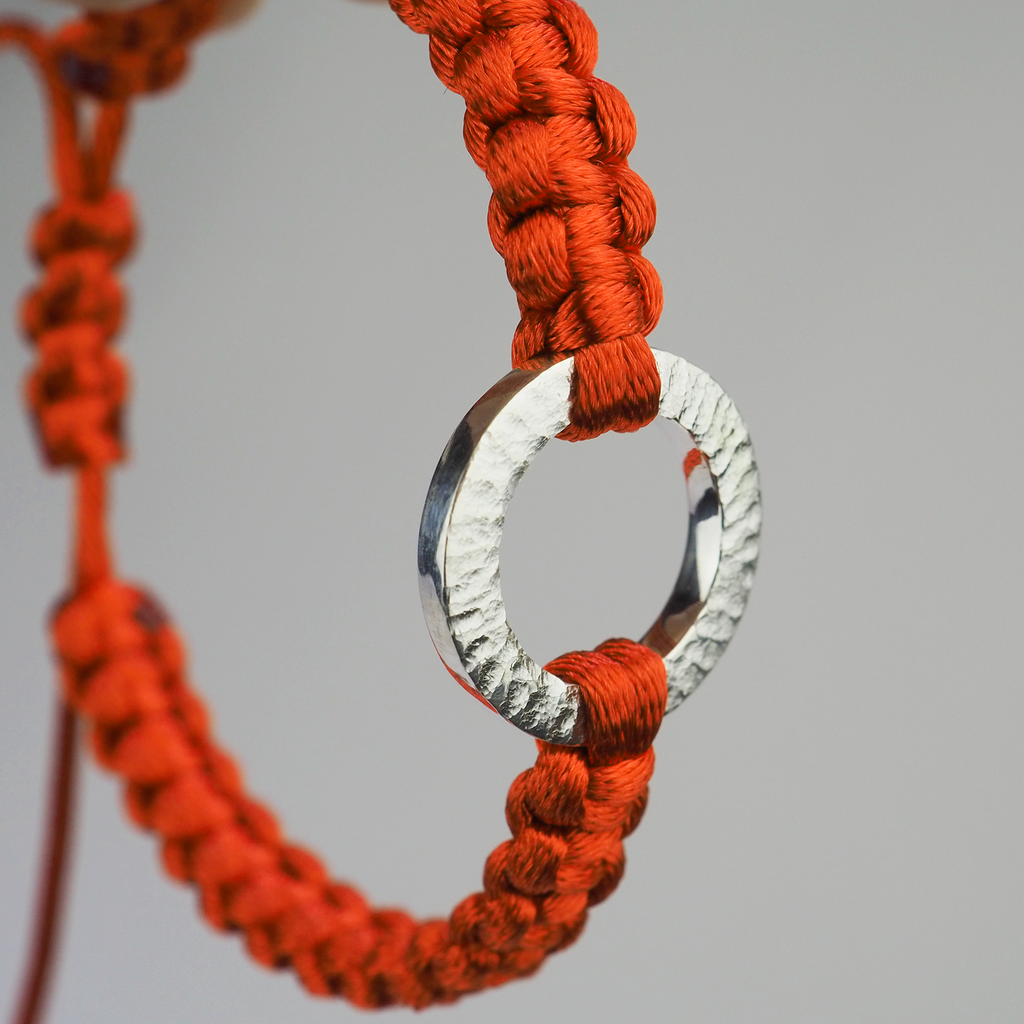 WARREN SLOVE 健康ブレスレット オレンジ/ホワイト Bracelet -Dawn- Vermilion シルバー ブレスレット – yuzen-official