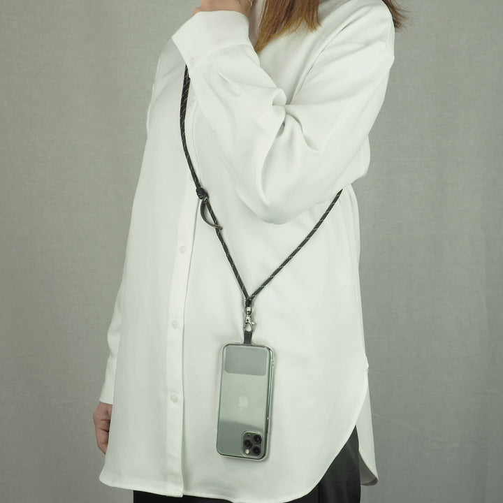 Smartphone Strap "Knot Black-WhiteDot" スマホ ショルダー ストラップ-yuzen-official