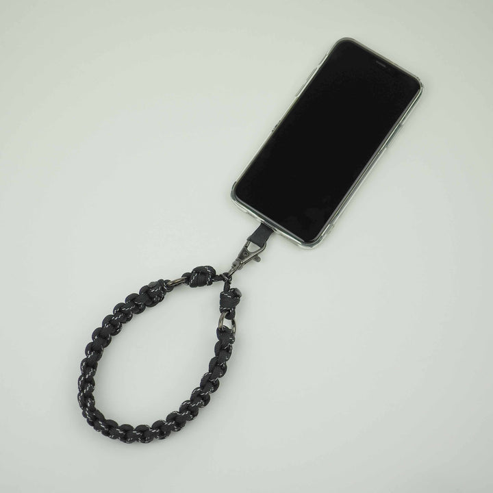 Smartphone Strap "Knot 002 Black-WhiteDot" スマホ ハンド ストラップ-yuzen-official