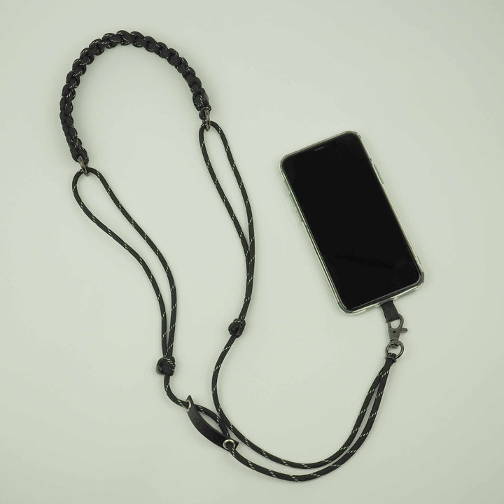 Smartphone Strap "Knot Black-WhiteDot" スマホ ショルダー ストラップ-yuzen-official