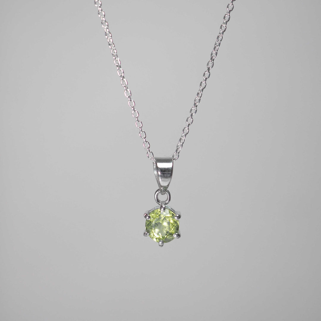 Silver Necklace "Round Peridot" ペリドット シルバー ネックレス-ネックレス-yuzen-official
