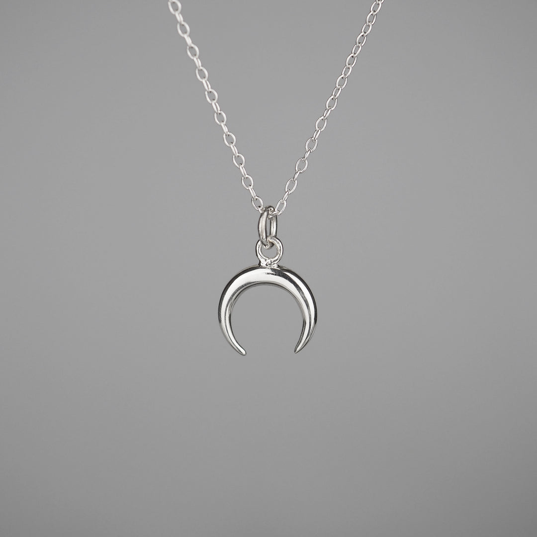 Silver Necklace "Crescent moon" シルバー ネックレス-ネックレス-yuzen-official