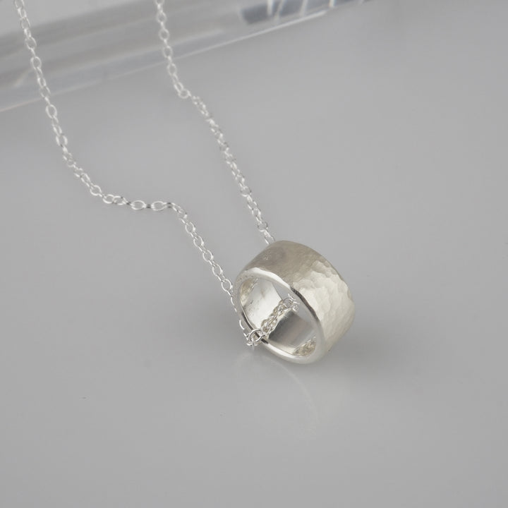 Silver Necklace "Tsuchime Ring Matte" シルバー ネックレス-ネックレス-yuzen-official