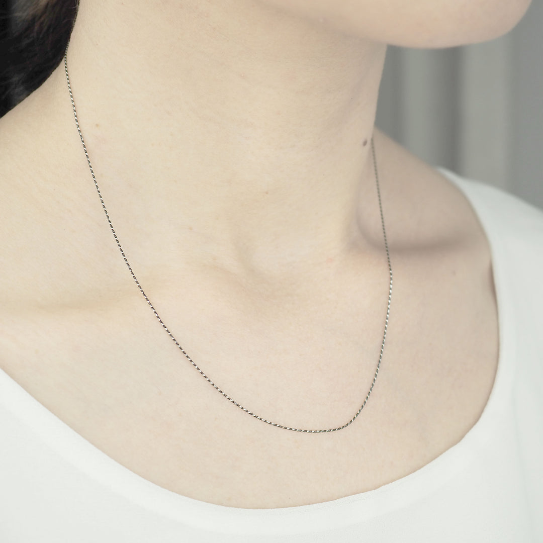 Silver Necklace "Twist Chain Black" シルバー ネックレス-ネックレス-yuzen-official
