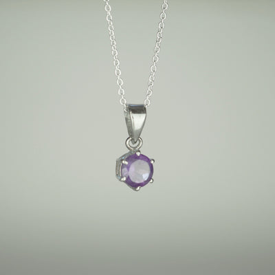 Silver Necklace "Round Amethyst" アメジスト シルバー ネックレス-ネックレス-yuzen-official