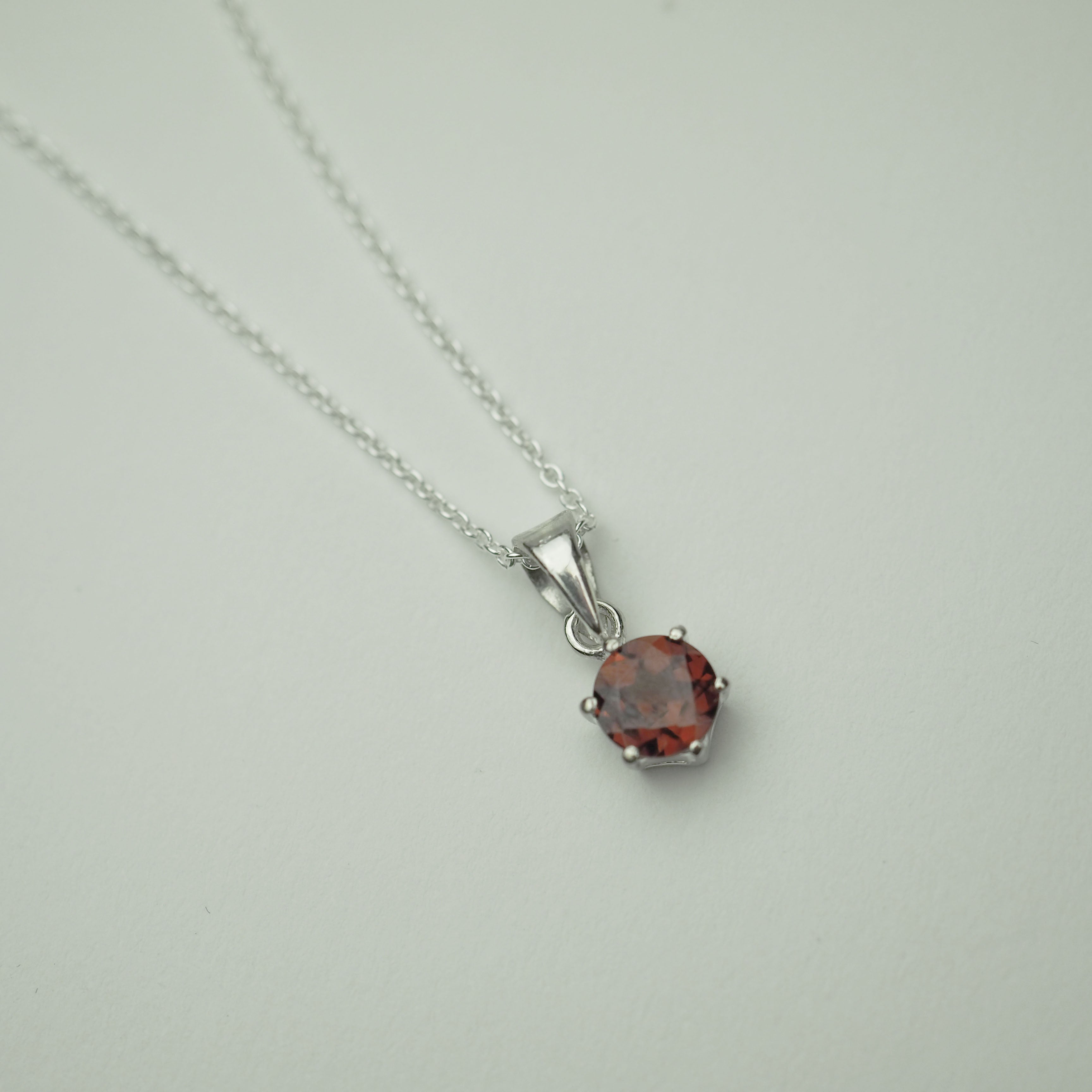 純銀 シルバー 296.8グラム Silver Necklace -Round Garnet- ガーネット シルバー
