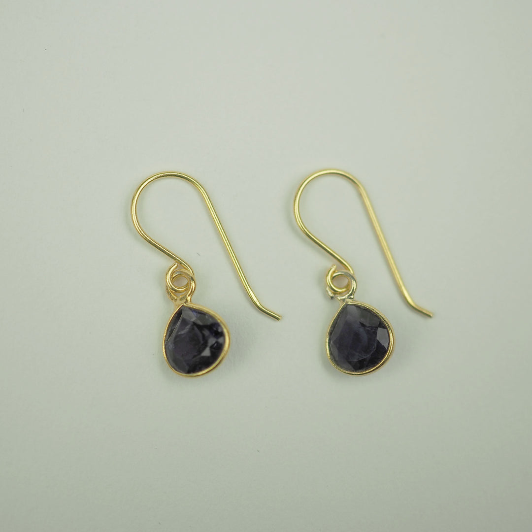 Gold pierce "Marron Iolite" アイオライト ゴールド ピアス-ピアス-yuzen-official