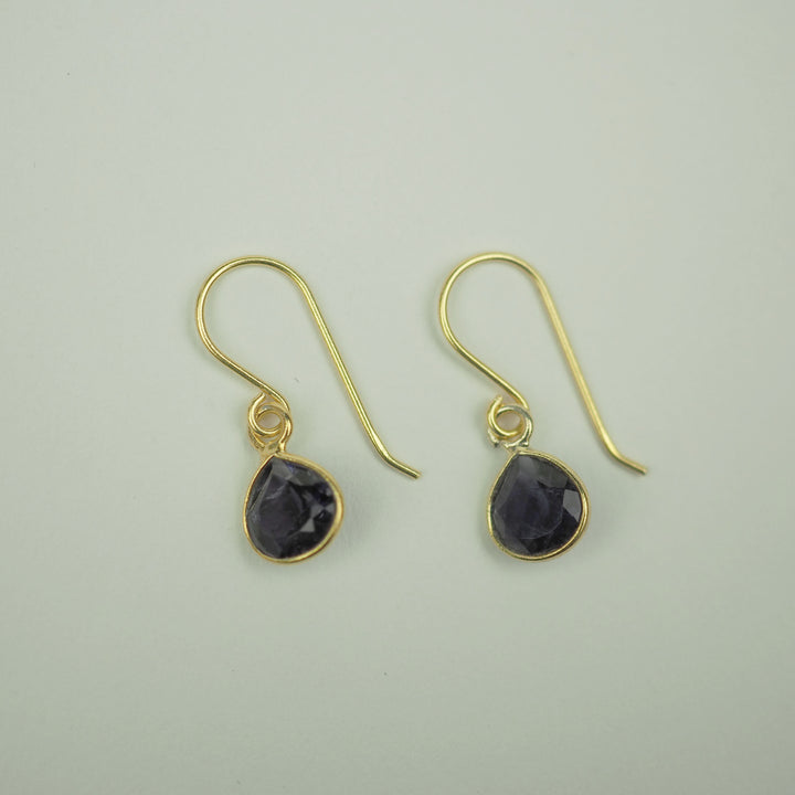 Gold pierce "Marron Iolite" アイオライト ゴールド ピアス-ピアス-yuzen-official