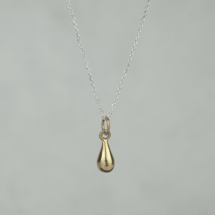 Silver Necklace "Drop Gold" シルバー ネックレス-ネックレス-yuzen-official